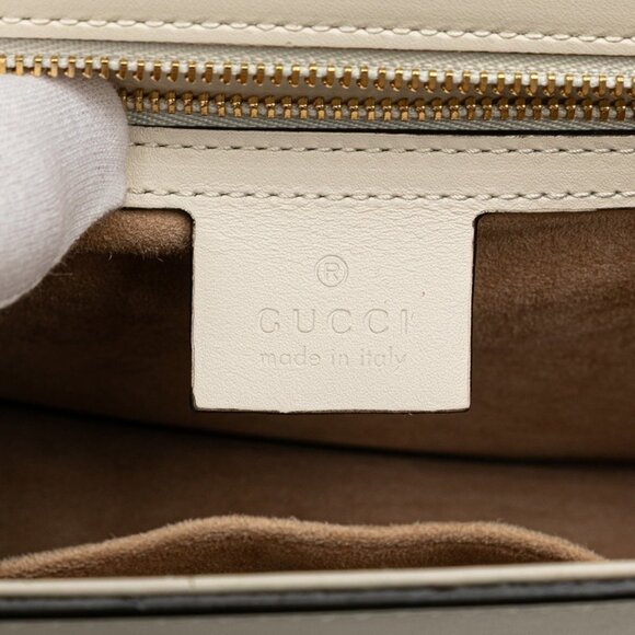 GUCCI Authentic White Leather Sylvie Shoulder Bag - Picture 8 of 10